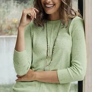 J. Jill Light Green Crew Neck Sweater